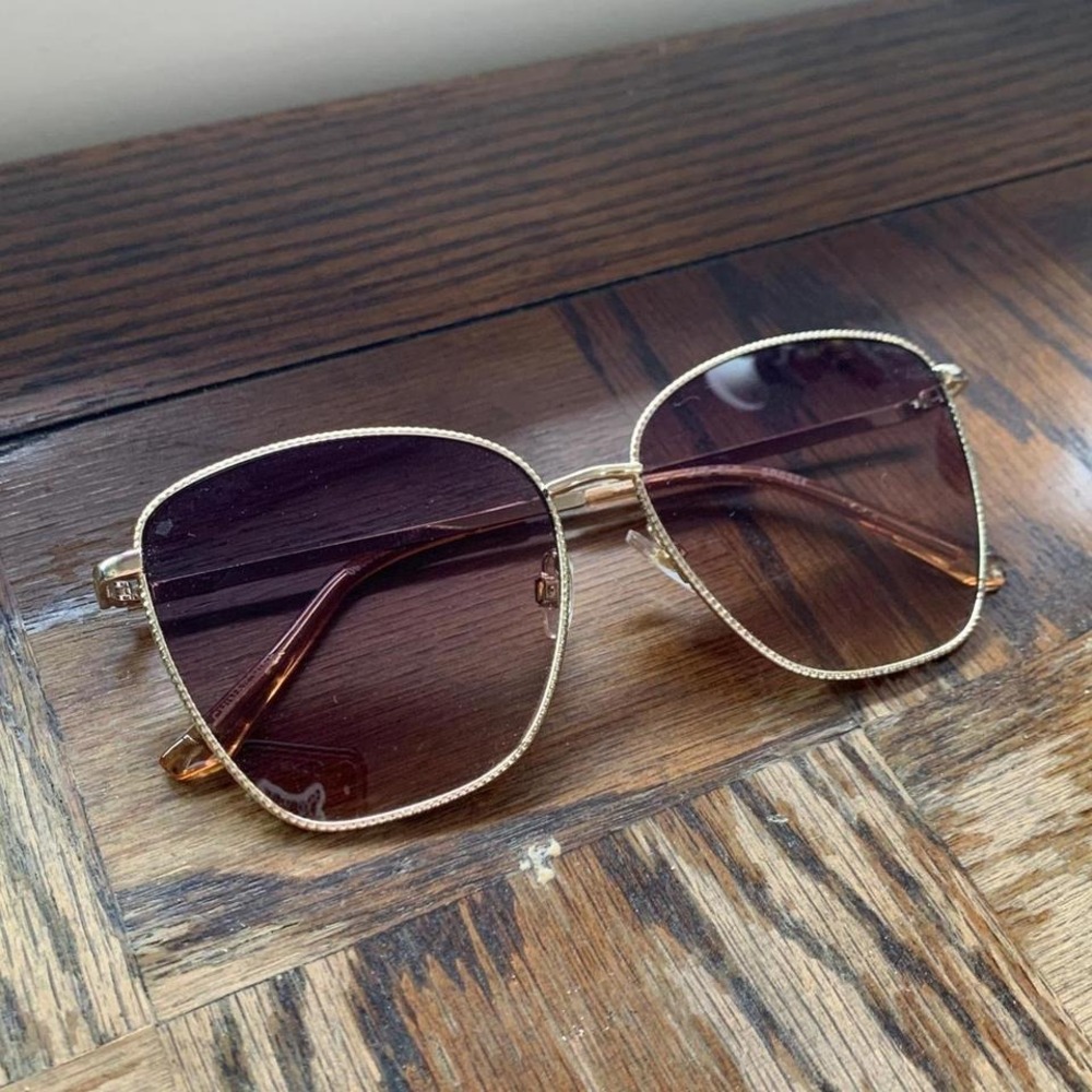 Super Cute Butterfly Cat Eye Sunglasses w/ Brown Lenses and Rose Gold Trim